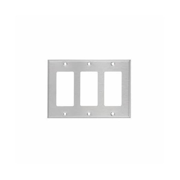 Mulberry Number of Gangs 3 430 Stainless Steel, Satin Finish 97403 Zoro